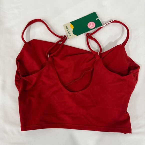 HALARA NWT Women's Red Adjustable Strap Twisted Cropped Tank Size Small - Picture 4 of 7